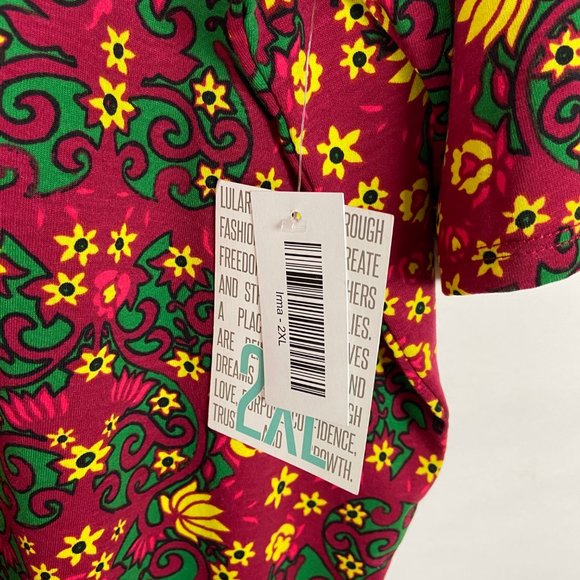NWT LuLaRoe Printed Irma Tunic T-Shirt 2XL - Picture 4 of 9
